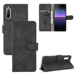 Tinta unita Skin Feel Fibbia magnetica Flip orizzontale Custodia in pelle PU con struttura in vitello con supporto e slot per schede e portafoglio, For Sony Xperia 10 II, For Sony Xperia 10 Plus, For Sony Xperia 10, For Sony Xperia Ace