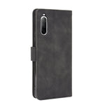 Tinta unita Skin Feel Fibbia magnetica Flip orizzontale Custodia in pelle PU con struttura in vitello con supporto e slot per schede e portafoglio, For Sony Xperia 10 II, For Sony Xperia 10 Plus, For Sony Xperia 10, For Sony Xperia Ace