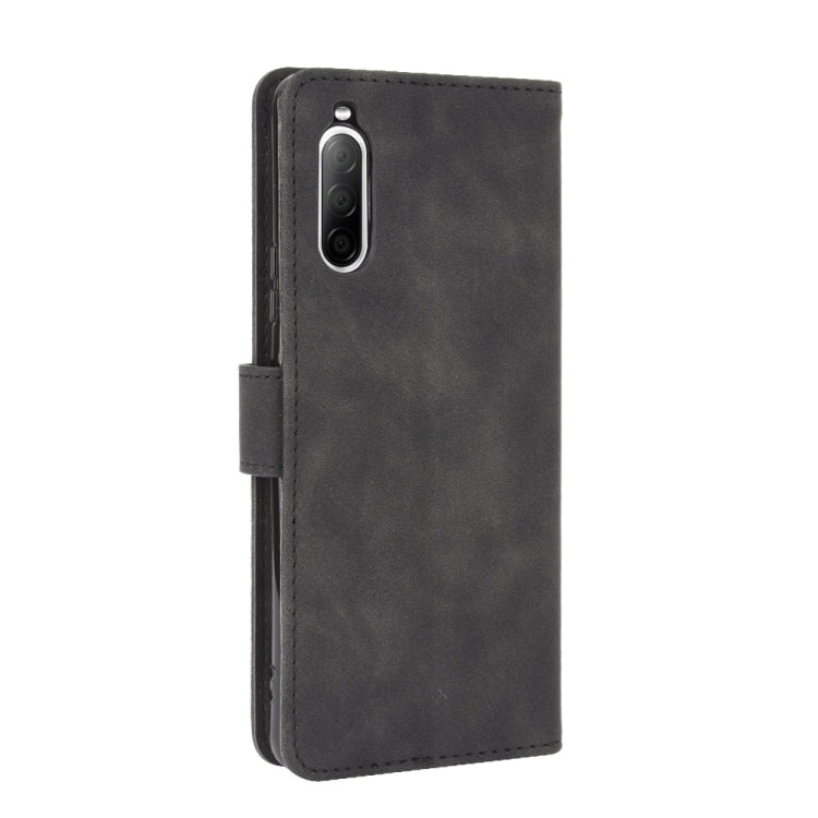 Tinta unita Skin Feel Fibbia magnetica Flip orizzontale Custodia in pelle PU con struttura in vitello con supporto e slot per schede e portafoglio, For Sony Xperia 10 II, For Sony Xperia 10 Plus, For Sony Xperia 10, For Sony Xperia Ace