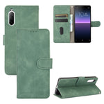 Tinta unita Skin Feel Fibbia magnetica Flip orizzontale Custodia in pelle PU con struttura in vitello con supporto e slot per schede e portafoglio, For Sony Xperia 10 II, For Sony Xperia 10 Plus, For Sony Xperia 10, For Sony Xperia Ace