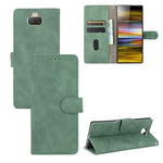 Tinta unita Skin Feel Fibbia magnetica Flip orizzontale Custodia in pelle PU con struttura in vitello con supporto e slot per schede e portafoglio, For Sony Xperia 10 II, For Sony Xperia 10 Plus, For Sony Xperia 10, For Sony Xperia Ace