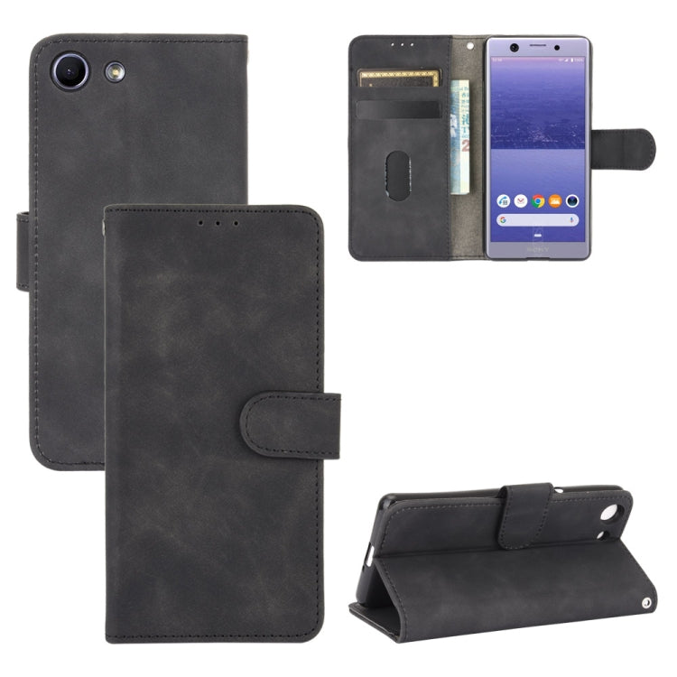 Tinta unita Skin Feel Fibbia magnetica Flip orizzontale Custodia in pelle PU con struttura in vitello con supporto e slot per schede e portafoglio, For Sony Xperia 10 II, For Sony Xperia 10 Plus, For Sony Xperia 10, For Sony Xperia Ace