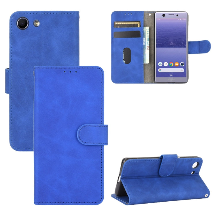 Tinta unita Skin Feel Fibbia magnetica Flip orizzontale Custodia in pelle PU con struttura in vitello con supporto e slot per schede e portafoglio, For Sony Xperia 10 II, For Sony Xperia 10 Plus, For Sony Xperia 10, For Sony Xperia Ace