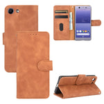 Tinta unita Skin Feel Fibbia magnetica Flip orizzontale Custodia in pelle PU con struttura in vitello con supporto e slot per schede e portafoglio, For Sony Xperia 10 II, For Sony Xperia 10 Plus, For Sony Xperia 10, For Sony Xperia Ace