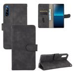 Tinta unita Skin Feel Fibbia magnetica Flip orizzontale Custodia in pelle PU con struttura in vitello con supporto e slot per schede e portafoglio, For Sony Xperia L4, For Sony Xperia XZ3, For Sony Xperia 8 Lite