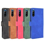 Tinta unita Skin Feel Fibbia magnetica Flip orizzontale Custodia in pelle PU con struttura in vitello con supporto e slot per schede e portafoglio, For Sony Xperia L4, For Sony Xperia XZ3, For Sony Xperia 8 Lite