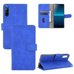 Tinta unita Skin Feel Fibbia magnetica Flip orizzontale Custodia in pelle PU con struttura in vitello con supporto e slot per schede e portafoglio, For Sony Xperia L4, For Sony Xperia XZ3, For Sony Xperia 8 Lite
