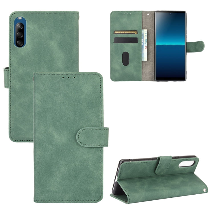 Tinta unita Skin Feel Fibbia magnetica Flip orizzontale Custodia in pelle PU con struttura in vitello con supporto e slot per schede e portafoglio, For Sony Xperia L4, For Sony Xperia XZ3, For Sony Xperia 8 Lite
