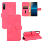 Tinta unita Skin Feel Fibbia magnetica Flip orizzontale Custodia in pelle PU con struttura in vitello con supporto e slot per schede e portafoglio, For Sony Xperia L4, For Sony Xperia XZ3, For Sony Xperia 8 Lite