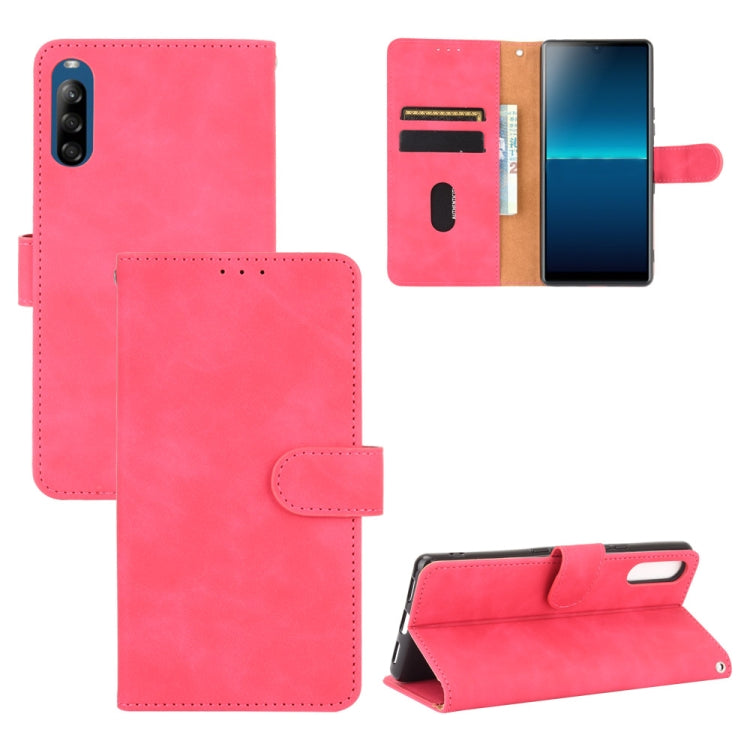 Tinta unita Skin Feel Fibbia magnetica Flip orizzontale Custodia in pelle PU con struttura in vitello con supporto e slot per schede e portafoglio, For Sony Xperia L4, For Sony Xperia XZ3, For Sony Xperia 8 Lite