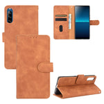 Tinta unita Skin Feel Fibbia magnetica Flip orizzontale Custodia in pelle PU con struttura in vitello con supporto e slot per schede e portafoglio, For Sony Xperia L4, For Sony Xperia XZ3, For Sony Xperia 8 Lite