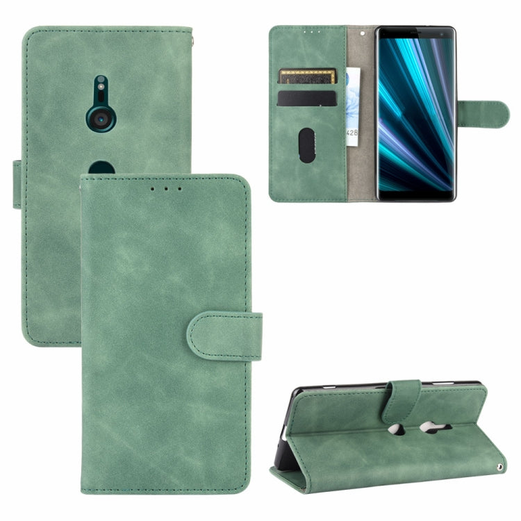 Tinta unita Skin Feel Fibbia magnetica Flip orizzontale Custodia in pelle PU con struttura in vitello con supporto e slot per schede e portafoglio, For Sony Xperia L4, For Sony Xperia XZ3, For Sony Xperia 8 Lite