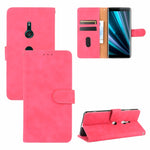 Tinta unita Skin Feel Fibbia magnetica Flip orizzontale Custodia in pelle PU con struttura in vitello con supporto e slot per schede e portafoglio, For Sony Xperia L4, For Sony Xperia XZ3, For Sony Xperia 8 Lite