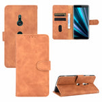 Tinta unita Skin Feel Fibbia magnetica Flip orizzontale Custodia in pelle PU con struttura in vitello con supporto e slot per schede e portafoglio, For Sony Xperia L4, For Sony Xperia XZ3, For Sony Xperia 8 Lite