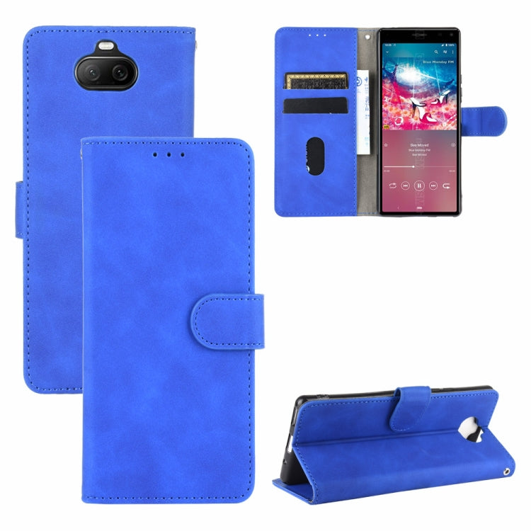 Tinta unita Skin Feel Fibbia magnetica Flip orizzontale Custodia in pelle PU con struttura in vitello con supporto e slot per schede e portafoglio, For Sony Xperia L4, For Sony Xperia XZ3, For Sony Xperia 8 Lite