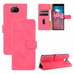 Tinta unita Skin Feel Fibbia magnetica Flip orizzontale Custodia in pelle PU con struttura in vitello con supporto e slot per schede e portafoglio, For Sony Xperia L4, For Sony Xperia XZ3, For Sony Xperia 8 Lite