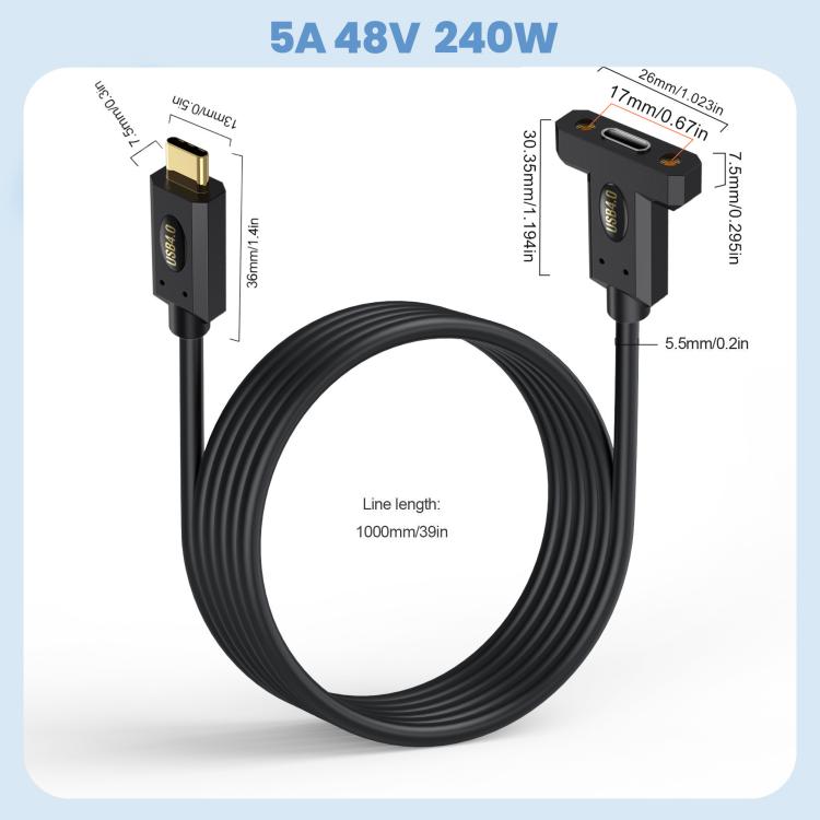 Cavo prolunga USB-C maschio a USB-C femmina 0,3-1,8m