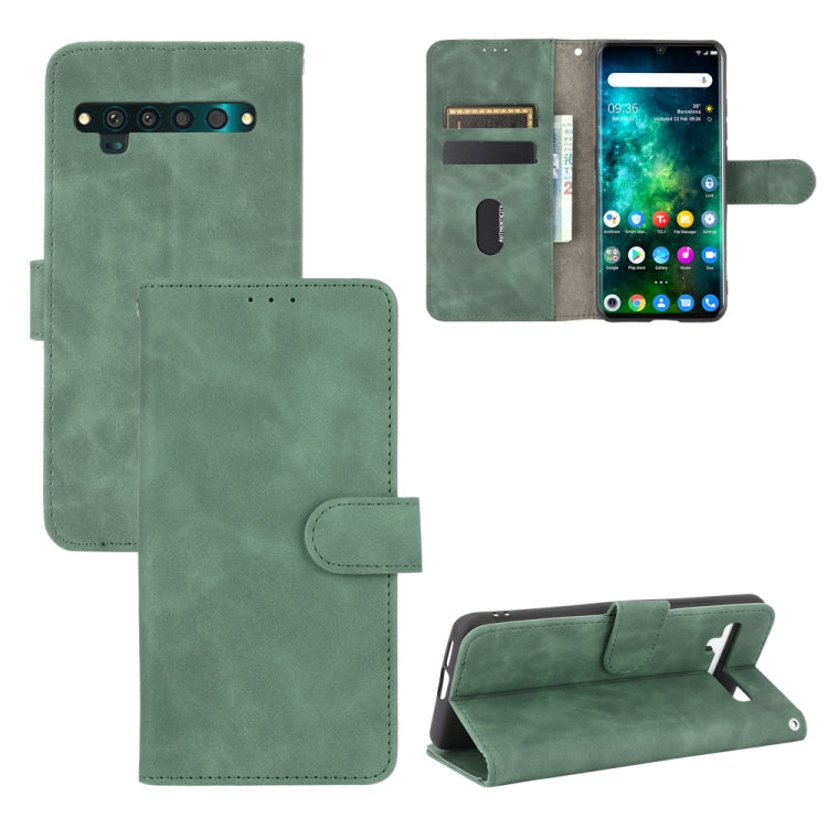 Tinta unita Skin Feel Fibbia magnetica Flip orizzontale Custodia in pelle PU con struttura in vitello con supporto e slot per schede e portafoglio, For TCL 10 Pro, For TCL 10L, For Vivo X30 Pro, For Fujitsu Arrows 5G (F-51A)