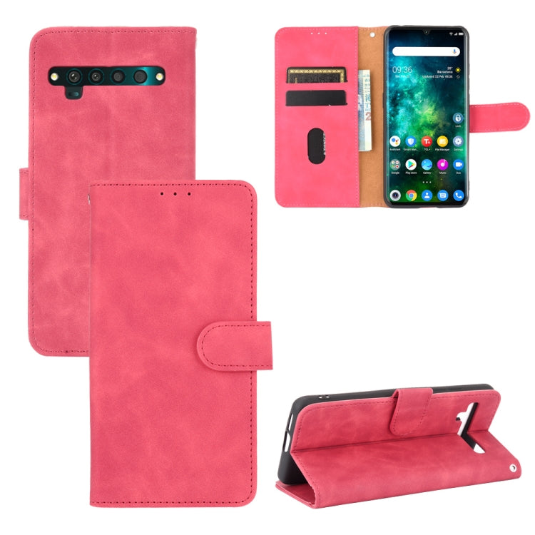 Tinta unita Skin Feel Fibbia magnetica Flip orizzontale Custodia in pelle PU con struttura in vitello con supporto e slot per schede e portafoglio, For TCL 10 Pro, For TCL 10L, For Vivo X30 Pro, For Fujitsu Arrows 5G (F-51A)