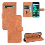 Tinta unita Skin Feel Fibbia magnetica Flip orizzontale Custodia in pelle PU con struttura in vitello con supporto e slot per schede e portafoglio, For TCL 10 Pro, For TCL 10L, For Vivo X30 Pro, For Fujitsu Arrows 5G (F-51A)