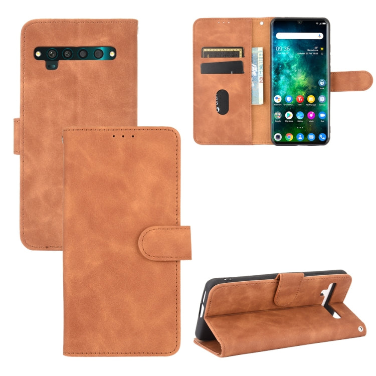 Tinta unita Skin Feel Fibbia magnetica Flip orizzontale Custodia in pelle PU con struttura in vitello con supporto e slot per schede e portafoglio, For TCL 10 Pro, For TCL 10L, For Vivo X30 Pro, For Fujitsu Arrows 5G (F-51A)