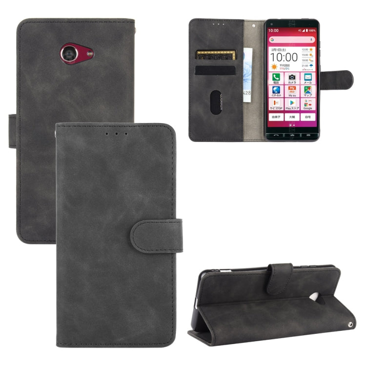 Tinta unita Skin Feel Fibbia magnetica Flip orizzontale Custodia in pelle PU con struttura in vitello con supporto e slot per schede e portafoglio, For Kyocera Basio 4 KYV47, For Kyocera DIGNO BX, For Kyocera Kantan Sumaho 2 (A001KC), For Rakuten mini