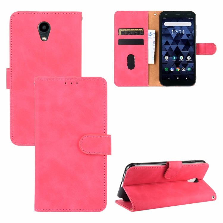Tinta unita Skin Feel Fibbia magnetica Flip orizzontale Custodia in pelle PU con struttura in vitello con supporto e slot per schede e portafoglio, For Kyocera Basio 4 KYV47, For Kyocera DIGNO BX, For Kyocera Kantan Sumaho 2 (A001KC), For Rakuten mini