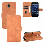 Tinta unita Skin Feel Fibbia magnetica Flip orizzontale Custodia in pelle PU con struttura in vitello con supporto e slot per schede e portafoglio, For Kyocera Basio 4 KYV47, For Kyocera DIGNO BX, For Kyocera Kantan Sumaho 2 (A001KC), For Rakuten mini