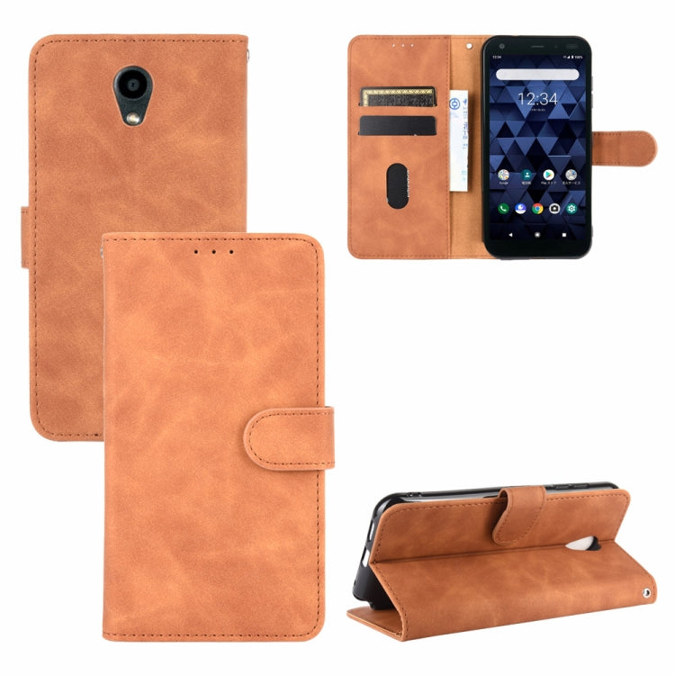Tinta unita Skin Feel Fibbia magnetica Flip orizzontale Custodia in pelle PU con struttura in vitello con supporto e slot per schede e portafoglio, For Kyocera Basio 4 KYV47, For Kyocera DIGNO BX, For Kyocera Kantan Sumaho 2 (A001KC), For Rakuten mini