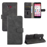 Tinta unita Skin Feel Fibbia magnetica Flip orizzontale Custodia in pelle PU con struttura in vitello con supporto e slot per schede e portafoglio, For Kyocera Basio 4 KYV47, For Kyocera DIGNO BX, For Kyocera Kantan Sumaho 2 (A001KC), For Rakuten mini