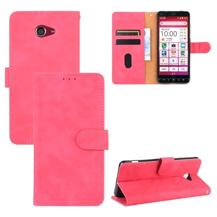 Tinta unita Skin Feel Fibbia magnetica Flip orizzontale Custodia in pelle PU con struttura in vitello con supporto e slot per schede e portafoglio, For Kyocera Basio 4 KYV47, For Kyocera DIGNO BX, For Kyocera Kantan Sumaho 2 (A001KC), For Rakuten mini