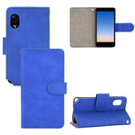 Tinta unita Skin Feel Fibbia magnetica Flip orizzontale Custodia in pelle PU con struttura in vitello con supporto e slot per schede e portafoglio, For Kyocera Basio 4 KYV47, For Kyocera DIGNO BX, For Kyocera Kantan Sumaho 2 (A001KC), For Rakuten mini