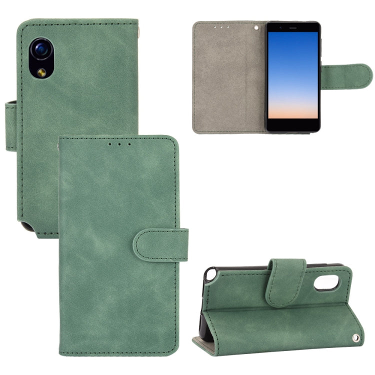 Tinta unita Skin Feel Fibbia magnetica Flip orizzontale Custodia in pelle PU con struttura in vitello con supporto e slot per schede e portafoglio, For Kyocera Basio 4 KYV47, For Kyocera DIGNO BX, For Kyocera Kantan Sumaho 2 (A001KC), For Rakuten mini