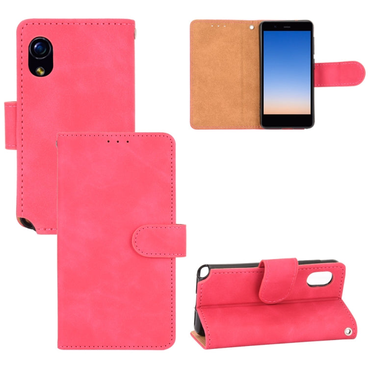 Tinta unita Skin Feel Fibbia magnetica Flip orizzontale Custodia in pelle PU con struttura in vitello con supporto e slot per schede e portafoglio, For Kyocera Basio 4 KYV47, For Kyocera DIGNO BX, For Kyocera Kantan Sumaho 2 (A001KC), For Rakuten mini