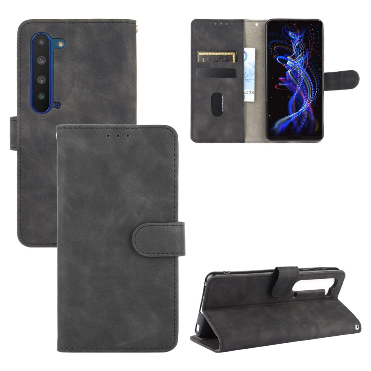 Tinta unita Skin Feel Fibbia magnetica Flip orizzontale Custodia in pelle PU con struttura in vitello con supporto e slot per schede e portafoglio, For Oukitel C17 / C17 Pro, For Oukitel C18, For Sharp Aquos R5G, For Sharp Aquos Sense3 Lite SH-RM12