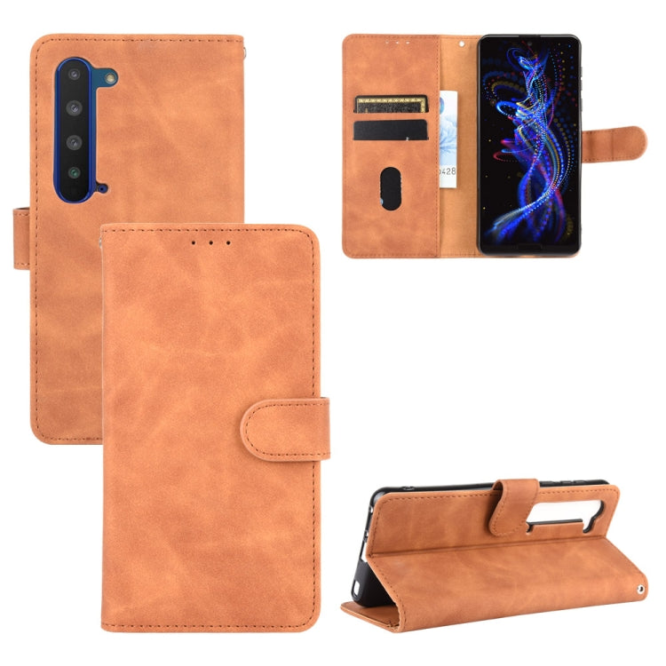 Tinta unita Skin Feel Fibbia magnetica Flip orizzontale Custodia in pelle PU con struttura in vitello con supporto e slot per schede e portafoglio, For Oukitel C17 / C17 Pro, For Oukitel C18, For Sharp Aquos R5G, For Sharp Aquos Sense3 Lite SH-RM12