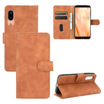 Tinta unita Skin Feel Fibbia magnetica Flip orizzontale Custodia in pelle PU con struttura in vitello con supporto e slot per schede e portafoglio, For Oukitel C17 / C17 Pro, For Oukitel C18, For Sharp Aquos R5G, For Sharp Aquos Sense3 Lite SH-RM12