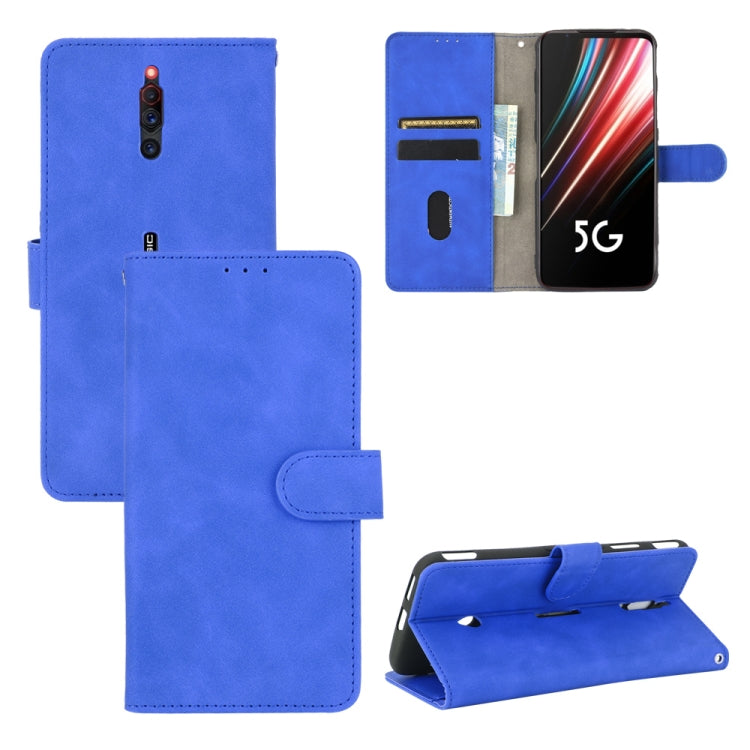 Tinta unita Skin Feel Fibbia magnetica Flip orizzontale Custodia in pelle PU con struttura in vitello con supporto e slot per schede e portafoglio, For ZTE A1 ZTG01, For ZTE Nubia Red Magic 5G
