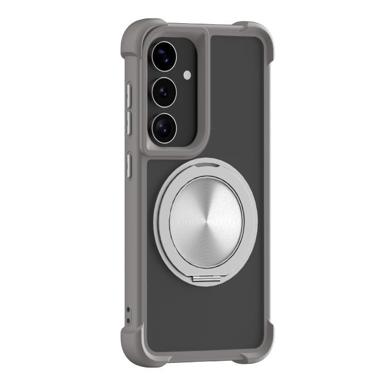 Custodia per telefono MagSafe con supporto girevole a 360 gradi con texture CD, For Samsung Galaxy S25+ 5G, For Samsung Galaxy S25 Ultra 5G