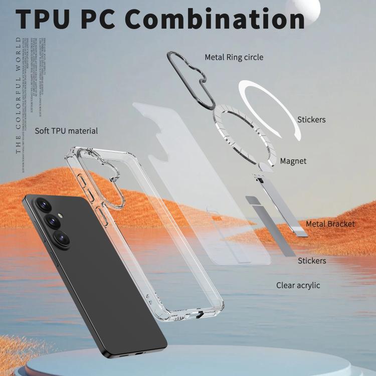 Custodia per telefono MagSafe in TPU + PC Star Shine Series con supporto pieghevole, For Samsung Galaxy S26+ 5G, For Samsung Galaxy S26 Ultra 5G, For Samsung Galaxy S26 5G, For Samsung Galaxy S25 FE 5G