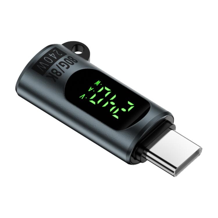 Adattatore USB-C maschio a USB-C femmina 240W 80Gbps con display