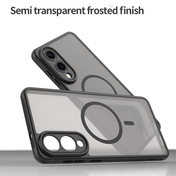 Custodia per telefono Magsafe in TPU ibrida per PC e Fan Dun Series, con finitura satinata, For Samsung Galaxy S25 Edge 5G, For Samsung Galaxy S25 5G, For Samsung Galaxy S25+ 5G, For Samsung Galaxy S25 Ultra 5G, For Samsung Galaxy S24 FE 5G