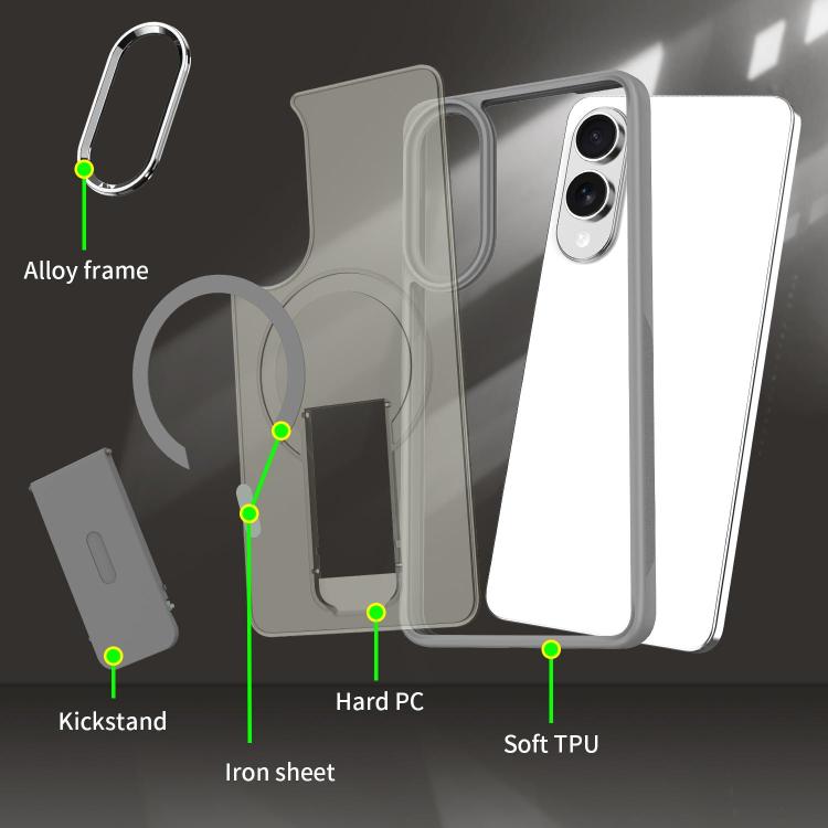 Custodia per telefono con supporto MagSafe in TPU ibrido acrilico, For Samsung Galaxy S26 Ultra 5G, For Samsung Galaxy S25 Edge 5G, For Samsung Galaxy S25 Ultra 5G