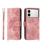 Custodia per telefono in pelle con portafoglio in rilievo con fiori Skin Feel, For Galaxy S26 FE 5G, For Galaxy S26+ 5G, For Galaxy S26 Edge 5G, For Galaxy S26 Ultra 5G