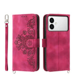 Custodia per telefono in pelle con portafoglio in rilievo con fiori Skin Feel, For Galaxy S26 FE 5G, For Galaxy S26+ 5G, For Galaxy S26 Edge 5G, For Galaxy S26 Ultra 5G
