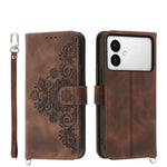 Custodia per telefono in pelle con portafoglio in rilievo con fiori Skin Feel, For Galaxy S26 FE 5G, For Galaxy S26+ 5G, For Galaxy S26 Edge 5G, For Galaxy S26 Ultra 5G