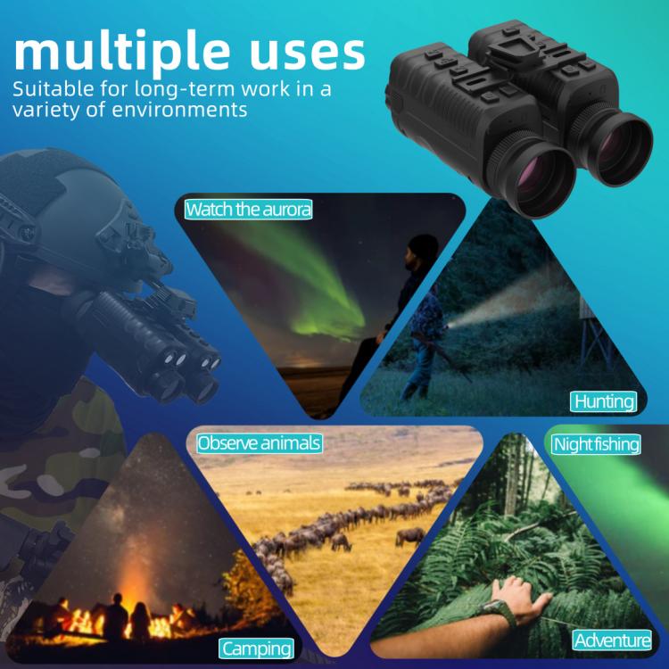 NVG07S Dispositivo monoculare per esterni con schermo OLED rotondo da 1,39 pollici e visione notturna a infrarossi, da indossare sulla testa.