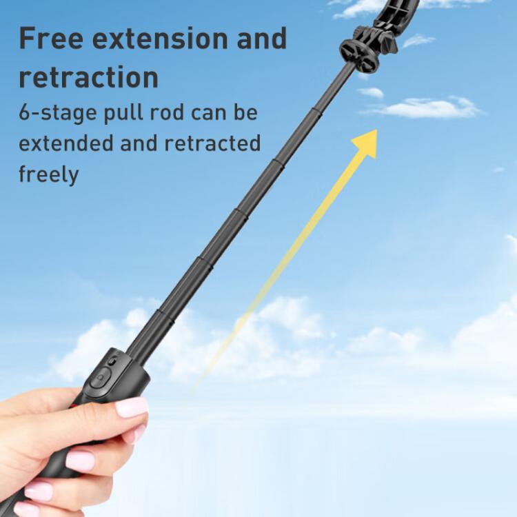 Lenovo Thinkplus H11L Premium Edition Aluminum Alloy Bluetooth Selfie Stick with Dual Fill Lights, 1.1m