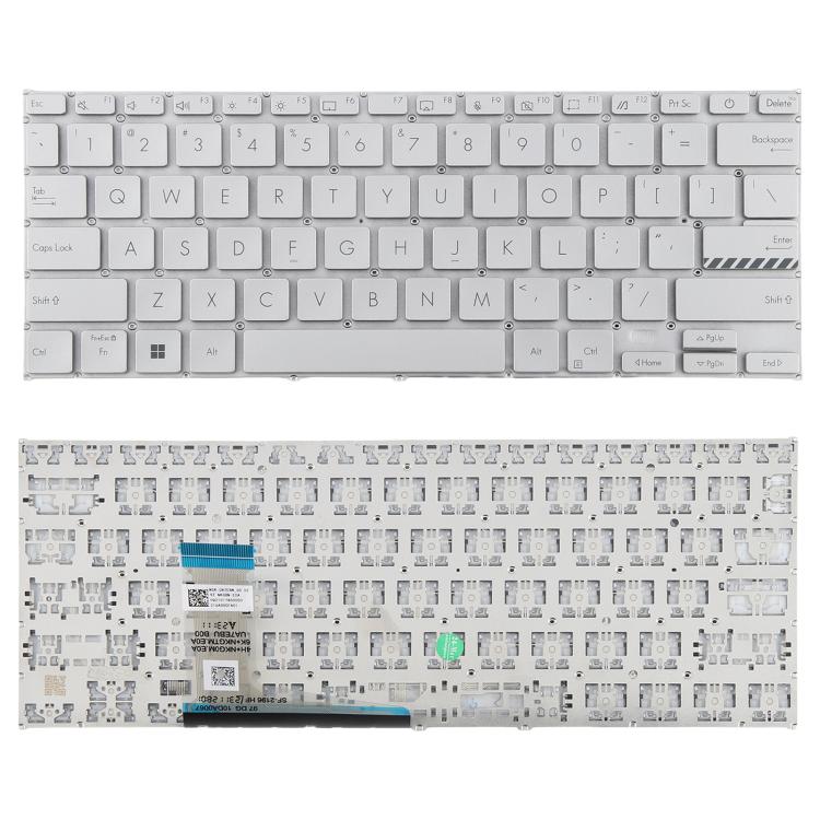 Tastiera per laptop versione USA per Asus VivoBook 14 Pro X1402 M1402 D1402 F1402 X1403Z X1402Z, X1402 (Silver)
