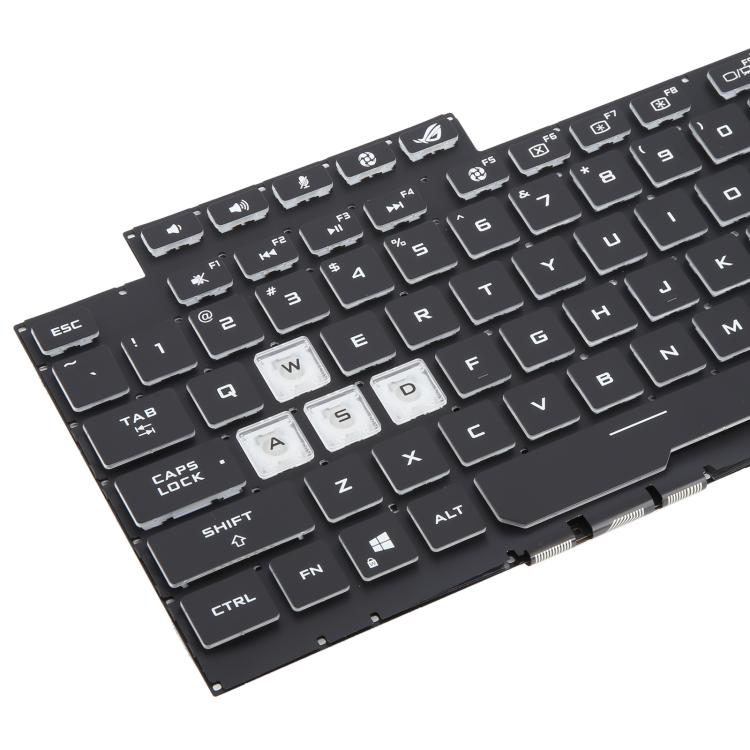 Tastiera retroilluminata a 16 pin colorata, versione USA, per laptop Asus ROG Strix Scar G512 G512LV G512LW G512LI, G512 (Transparent keycaps)